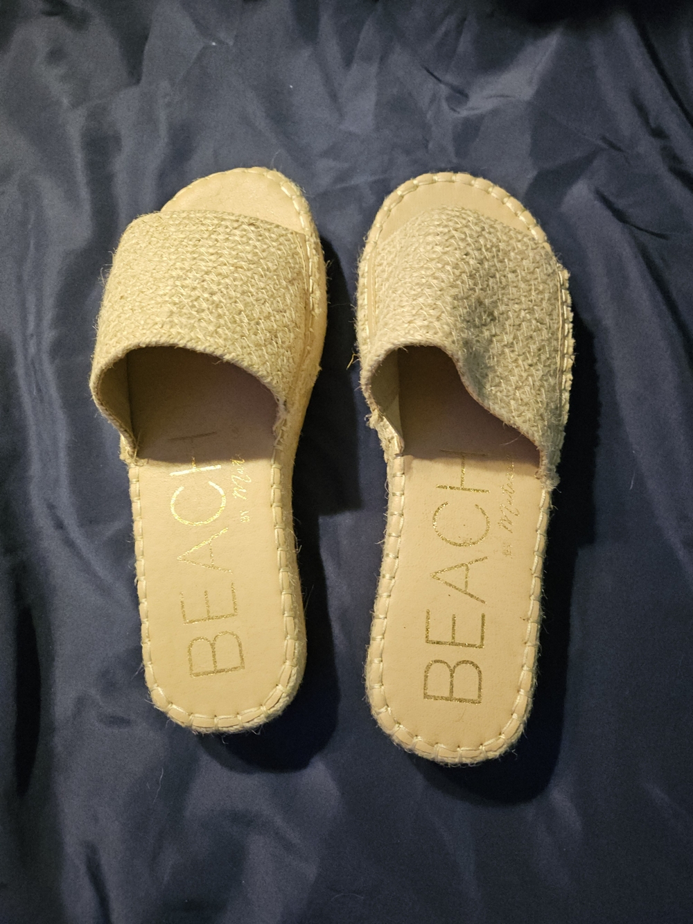 BEACH By MATISSE Woven Slide Sandals in Natural Beige